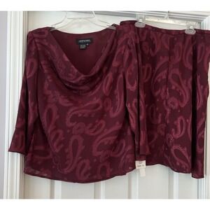 NWT Cynthia Howie Boutique Skirt 2 Piece Size 12 Evening Cranberry Party Wear